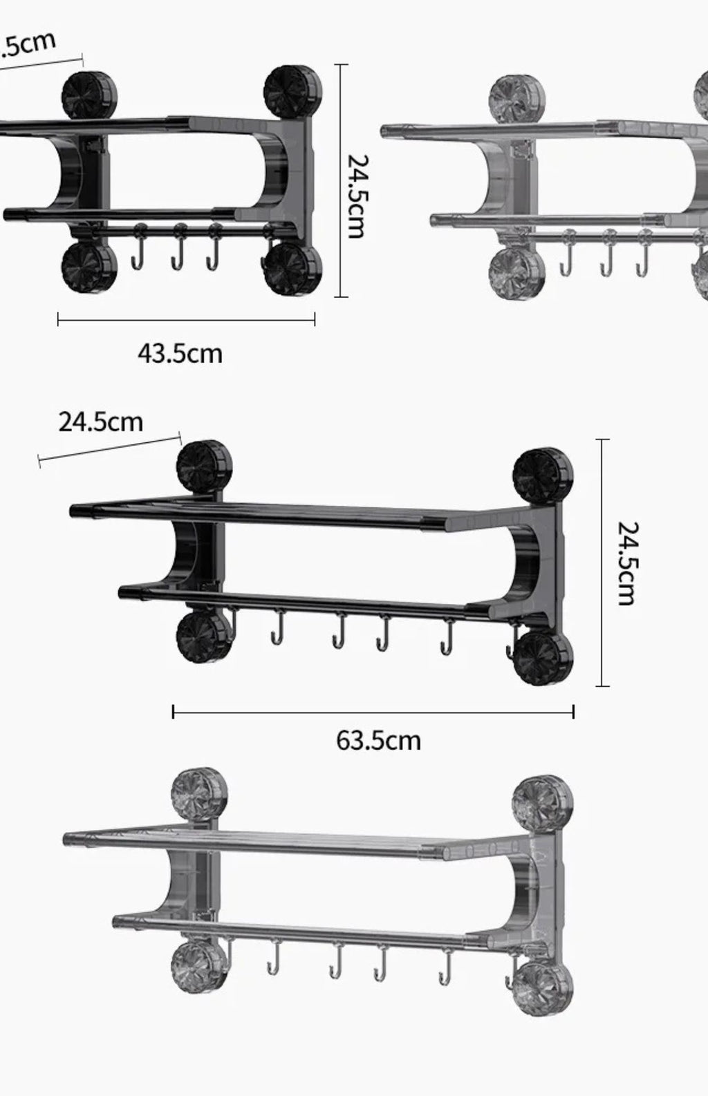 Porte-serviettes Ventouse 2-en-1 – Étagère & Rangement