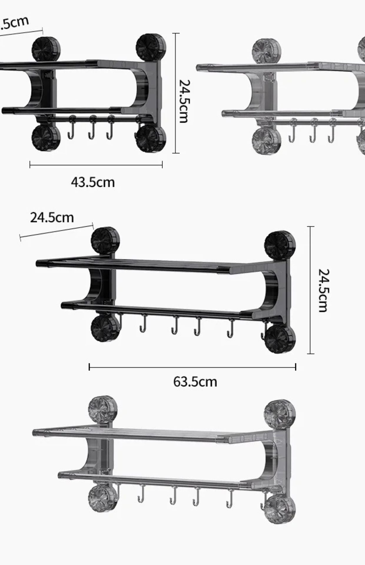 Porte-serviettes Ventouse 2-en-1 – Étagère & Rangement
